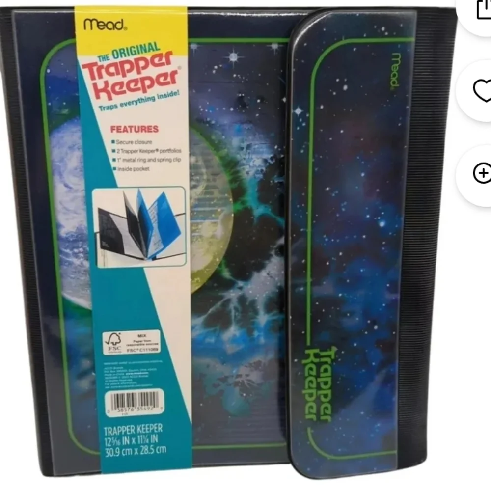 Mead Trapper Keeper Binder with Portfolios Nuclear Moon